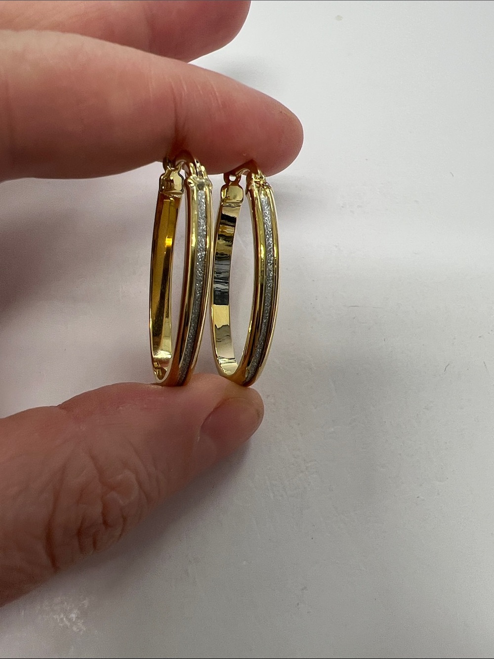 Two-Tone Gold and Silver Hoop Earrings - Women's Classic Hoops
